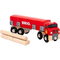 BRIO Camion de transport de bois, Jeu véhicule Rouge, Camion de transport de bois, Modèle de camion à grumes, Pré-assemblé, Garçon/Fille, Train, 6 pièce(s), 0,3 an(s)