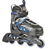 HUDORA Patin à roulettes Leon pour enfants tailles 37-40, Rollers Noir/Bleu