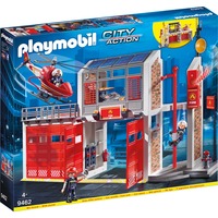 PLAYMOBIL City Action - Caserne de pompiers avec hélicoptère, Jouets de construction 9462