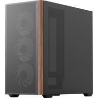 Aerocool D301A Mini Tower Noir, Bois, boîtier pc Noir | 1x USB-A | 1x USB-C | RGB