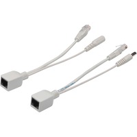 Digitus DN-95001 Passive PoE, Adaptateur Blanc, Kit de câbles RJ45 femelle vers RJ45 mâle avec Alimentation