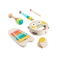 Fisher-Price Coffret musical avec instruments en bois pour les tout-petits, Jouets musique 