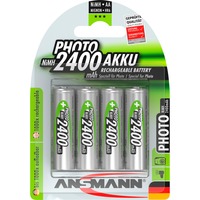 Ansmann 2400mAh NiMh Photo, Batterie Argent, 2400 mAh, 1,2 V, Hybrides nickel-métal (NiMH), 4 pièce(s)