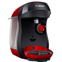 Bosch TAS1003 machine à café Entièrement automatique Cafetière à dosette 0,7 L, Machine à capsule Noir/Rouge, Cafetière à dosette, 0,7 L, Capsule de café, 1400 W, Noir, Rouge