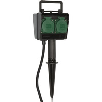 Brennenstuhl 1154450 prise de courant Noir, Multiprise Noir, Noir, IP44, 16 A