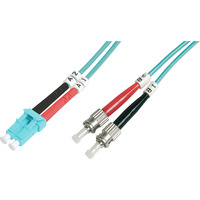 Digitus Câble de raccordement LWL, duplex, connecteur LC > ST, multimode OM3 Turquoise