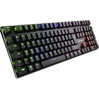 Sharkoon PureWriter RGB Blue, clavier gaming Noir, Layout FR, Kailh Choc Profil Bas Bleu, LED RGB