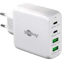 goobay 68W GaN USB-C PD Multiport Quick Charger, Chargeur Blanc