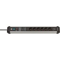 Brennenstuhl Multiprise Premium-Protect-Line 6 prises Noir/en aluminium