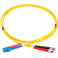 Digitus Câble de raccordement fibre optique, duplex, connecteur LC > ST, monomode OS2 Jaune