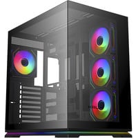 Krux Atron boîtier midi tower Noir | 2x USB-A | 1x USB-C | RGB | Verre Trempé