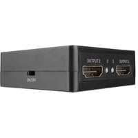Lindy Splitter HDMI 18G 2 ports, compact, Repartiteur HDMI Noir, compact, HDMI, 2x HDMI, 3840 x 2160 pixels, Noir, Métal, 60,5 mm