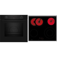 Neff B1CCC0AK3 + T16SBN1L0 set d'appareils de cuisine Céramique Four électrique, Ensemble four Noir/en acier inoxydable, Céramique, 4 zone(s), Verre-céramique, Noir, Tactile, 58,3 cm