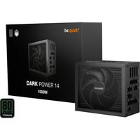 be quiet! DARK POWER 14 alimentation modulaire 1000 watt Noir, 1x 12V-2x6, 4x PCIe, 1000 W, 100 - 240 V, 1100 W, 50/60 Hz, 10 A, 5 A