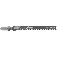 Bosch Lames de scie sauteuse T 144 DP Precision for Wood, Lame de scie Lames de scie sauteuse, Panneau aggloméré, Fibre de bois, Bois tendre, Contreplaqué à base de bois, Acier fin au carbone, Noir, Gris, 4 mm, 5 cm