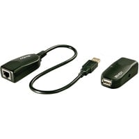 Lindy Extendeur USB 2.0 Cat.5/6, Rallonge USB Noir