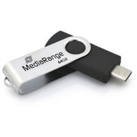 MediaRange MR1953, Clé USB Noir/Argent