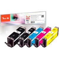 Peach PI100-187 cartouche d'encre 5 pièce(s) Compatible Rendement élevé (XL) Noir, Cyan, Magenta, Photo noire, Jaune Rendement élevé (XL), Noir, Cyan, Magenta, Photo noire, Jaune, 22 ml, 11 ml, 5 pièce(s), 515 pages