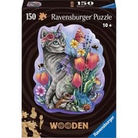 Ravensburger Puzzle en bois Chat de printemps 