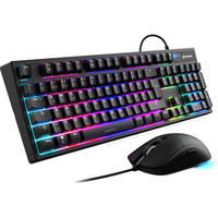 Sharkoon SKILLER SGB15 set de bureau Noir, Layout DE (QWERTZ), Rubberdome, 100%