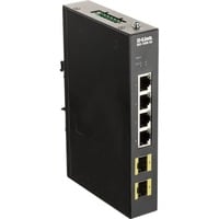 D-Link DIS-100G-6S commutateur réseau Non-géré Gigabit Ethernet (10/100/1000) DIN rail Noir, Switch Non-géré, Gigabit Ethernet (10/100/1000), DIN rail