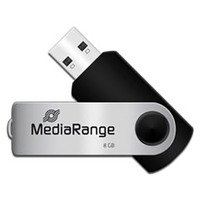 MediaRange Flexi-Drive 8 GB, Clé USB Noir/Argent