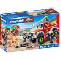 PLAYMOBIL Action Heroes Camion de pompiers, Jouets de construction 