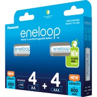 Panasonic Pile eneloop 4+4 combo 1,2V, 4x Micro AAA + 4x Mignon AA, Batterie 