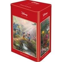 Schmidt Spiele Thomas Kinkade Studios : Mickey & Minnie dans la boîte métallique nostalgique, Puzzle 