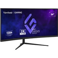 ViewSonic VX3418C-2K écran plat de PC 86,4 cm (34") 3440 x 1440 pixels UltraWide Quad HD Noir Moniteur gaming incurvé Noir, 2x DisplayPort, 2x HDMI, 180 Hz, 86,4 cm (34"), 3440 x 1440 pixels, UltraWide Quad HD, Noir