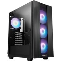 Chieftec HUNTER 2 Midi Tower Noir, boîtier pc Noir | 1x USB-A | 1x USB-C | RGB | Verre Trempé
