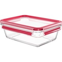 Emsa CLIP & CLOSE N10410 Rectangulaire Boîte 1,3 L Transparent 1 pièce(s) Transparent/Rouge, Boîte, Rectangulaire, 1,3 L, Transparent, Verre, 420 °C