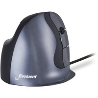 Evoluent Evoluent D souris Bureau Droitier USB Type-A Laser 3200 DPI Noir/Argent, Droitier, Conception verticale, Laser, USB Type-A, 3200 DPI, Noir, Gris, Argent