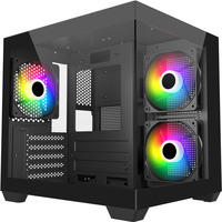 FSP  boîtier mini tower Noir | 3x USB-A | RGB | Window