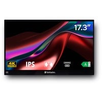 Verbatim 32239 écran plat de PC 43,9 cm (17.3") 3840 x 2160 pixels 4K Ultra HD LCD Écran tactile Noir Moniteur Noir, 43,9 cm (17.3"), 3840 x 2160 pixels, 4K Ultra HD, LCD, 6 ms, Noir