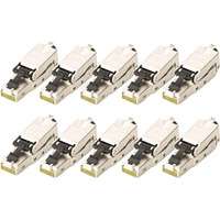 Digitus Connecteurs de terrain CAT.6a STP capuchon anti-poussière/protection contre les plis, 10 pièces, Prise de courant Argent