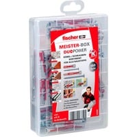 fischer Boîte Meister DUOPOWER courte / longue + vis, Cheville Gris clair/Rouge