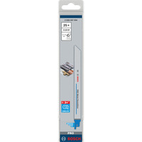 Bosch 2 608 657 556 Lame de scie sauteuse, à chantourner et sabre Lames de scie sabre Bimétal 25 pièce(s) Lames de scie sabre, Plastique, Profil, Plaque métallique (épaisseur moyenne), Feuille de métal (épais), Bimétal, Bleu, 17,5 cm, 10/14