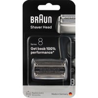 Braun Series 8 83 M Tête de rasage Argent, Tête de rasage, 1 tête(s), Noir, Acier inoxydable, 18 mois, Braun, Series 8