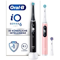 Braun iO Duo Adulte Brosse à dents vibrante Noir, Rose, Brosse a dents electrique Noir/Rose, Adulte, Brosse à dents vibrante, Soin quotidien, Soins des gencives, Pouls, Sensible, Blanchiment, Noir, Rose, 2 min, Noir, Rose