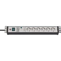 Brennenstuhl Multiprise Premium-Line 6 prises, format 19" Noir/Gris clair