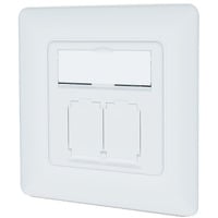 Digitus Prise de données CAT.6A, encastrée, blindée, 2x RJ-45 LSA, Boîte de jonction Blanc