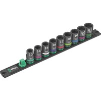 Wera Barre magnétique à douilles C Impaktor 1 Jeu d'embouts de clé à douille 1/2", Clés mixtes à cliquet Noir/Vert