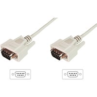 Digitus Câble de connexion pour transfert de données série, D-Sub9 (mâle) > D-Sub9 (mâle) Beige
