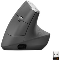 Logitech Souris ergonomique avancée MX Vertical Noir/Argent, Droitier, Optique, RF sans fil + Bluetooth, 4000 DPI, Graphite