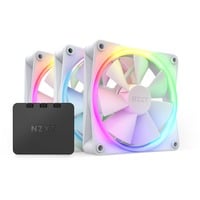 NZXT F120 RGB triple pack 120x120x26, Ventilateur de boîtier Blanc, Connecteur de ventilateur PWM à 4 broches, contrôleur inclus