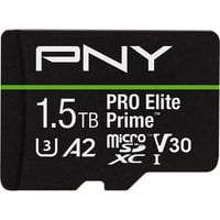 PNY Pro Elite Prime microSD 1,5 TB, Carte mémoire Noir/Vert