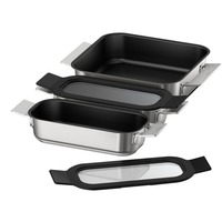 Bosch HEZ9FF030 pièce et accessoire de four Ensemble de cuisson Acier inoxydable, Set de louche Acier inoxydable/Noir, Ensemble de cuisson, Bosch, Four, Acier inoxydable, 3 pièce(s)