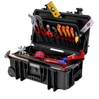 KNIPEX Mallette à outils "Robust26 Move" plomberie, 17 pièces, Set d'outils Noir
