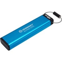 Kingston IronKey Keypad 200C USB-C de 16 Go, FIPS 140-3 niveau 3 AES-256, Clé USB FIPS 140-3 niveau 3 AES-256, 16 Go, USB Type-C, 3.2 Gen 1 (3.1 Gen 1), 145 Mo/s, Gaine, Bleu